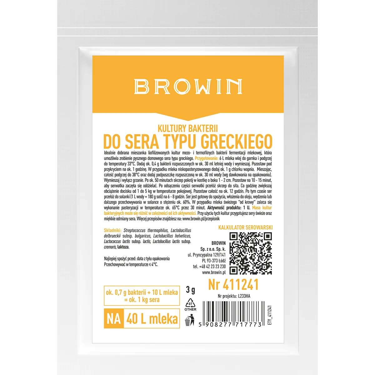 Bacterial cultures for Greek cheese