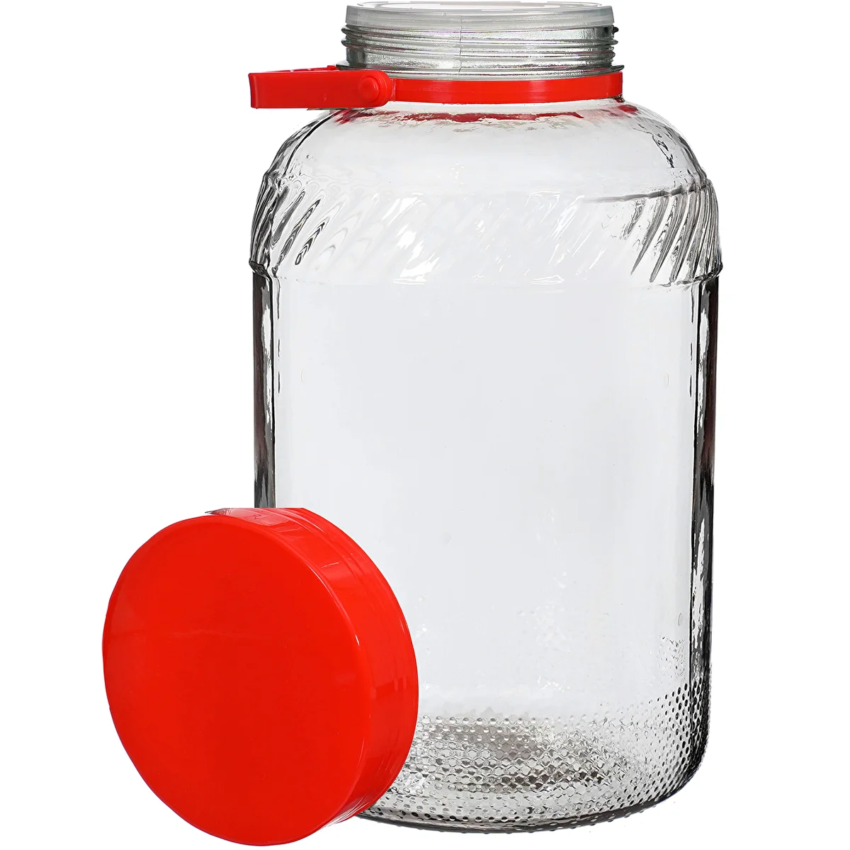 8l glass jar with plastic cap