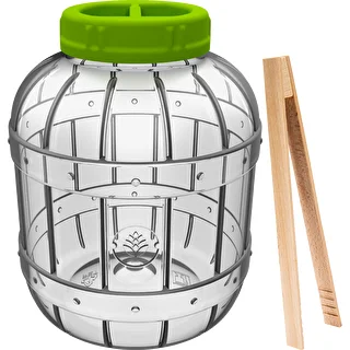 Shatterproof jar for brine pickling 5 L + wooden tongs