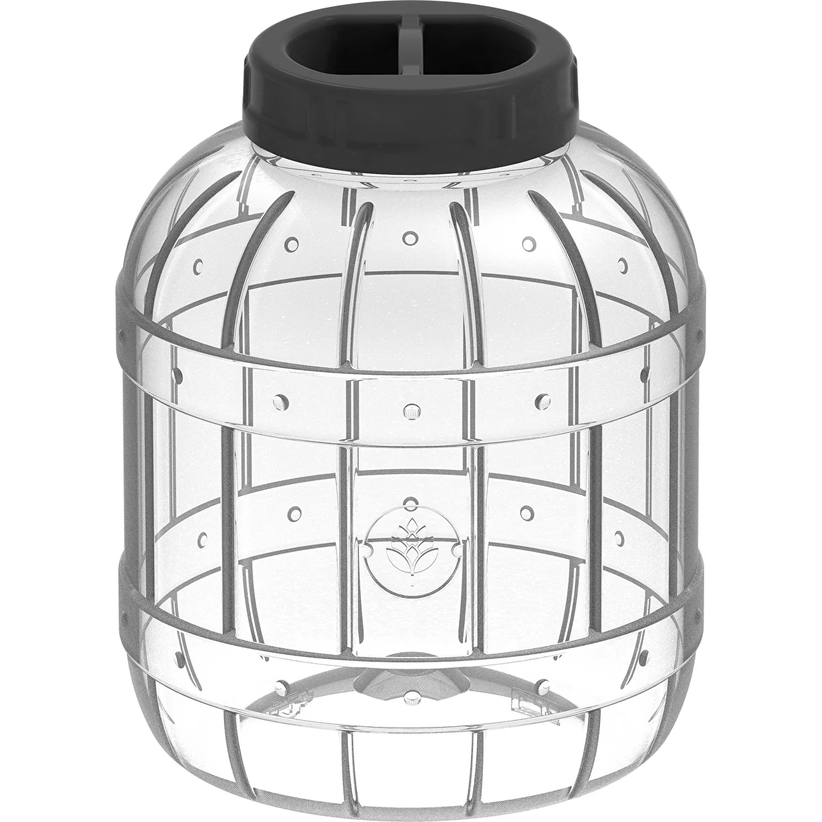 A multifunctional 5 L jar with a black twist-off lid