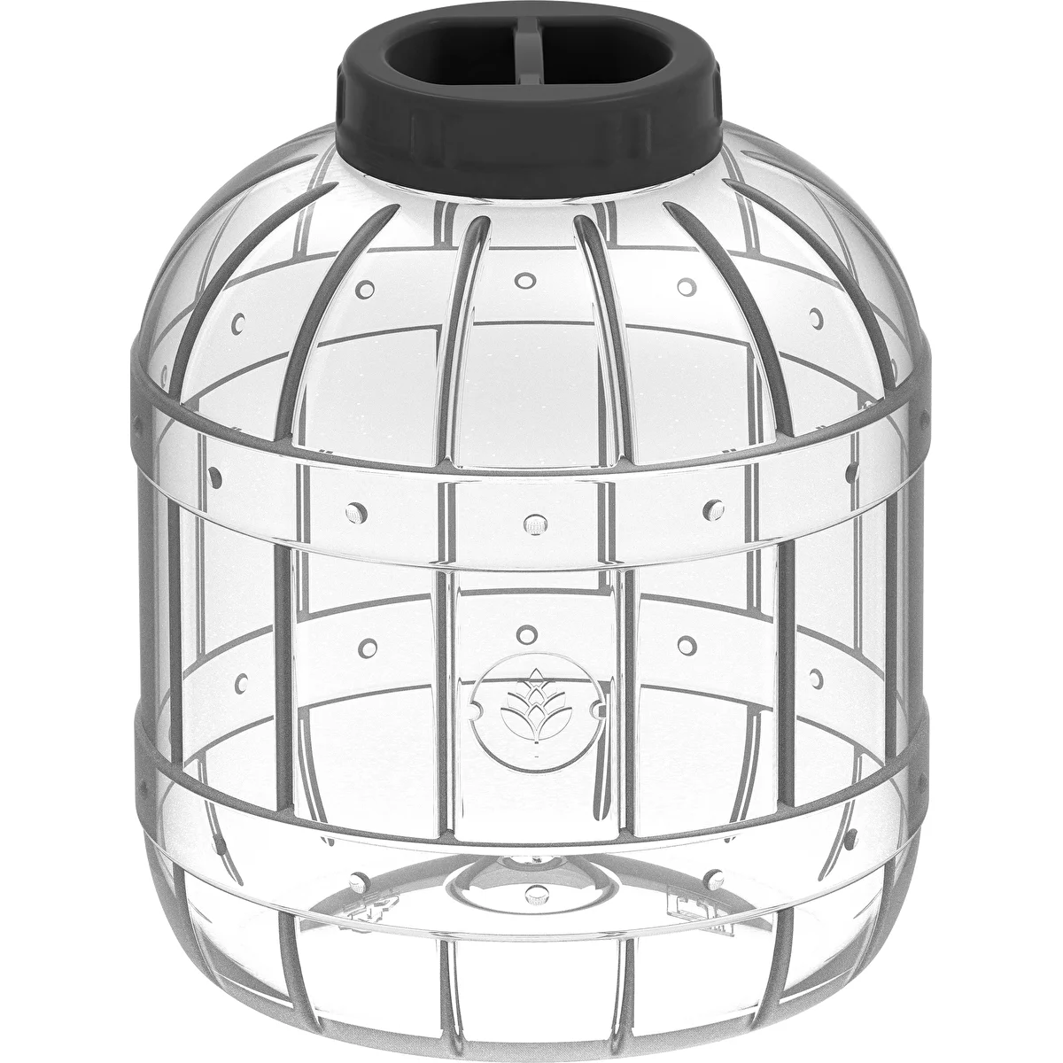 A multifunctional 8 L jar with a black twist-off lid