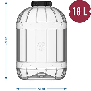 Unbreakable, multifunctional jar with black cap, 18 L – photo 5