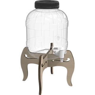 5 L shatterproof jar with tap and two-sided wooden stand – photo 2