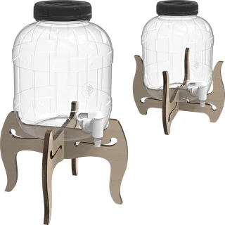 5 L shatterproof jar with tap and two-sided wooden stand – photo 5