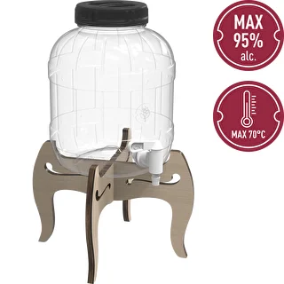 5 L shatterproof jar with tap and two-sided wooden stand – photo 6