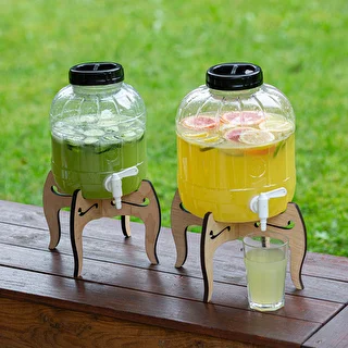 8 L shatterproof jar with tap and two-sided wooden stand – photo 19