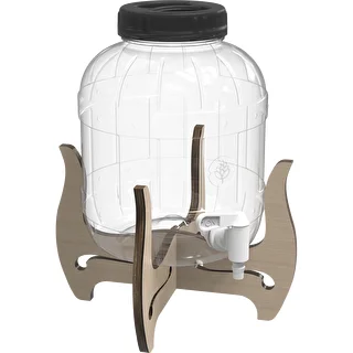 5 L shatterproof jar with tap and two-sided wooden stand – photo 4