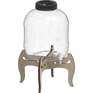 8 L shatterproof jar with tap and two-sided wooden stand – photo 2