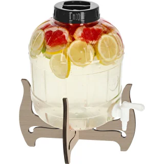 8 L shatterproof jar with tap and two-sided wooden stand – photo 3