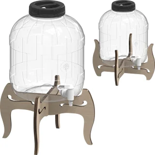 8 L shatterproof jar with tap and two-sided wooden stand – photo 5