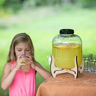 8 L shatterproof jar with tap and two-sided wooden stand – photo 16