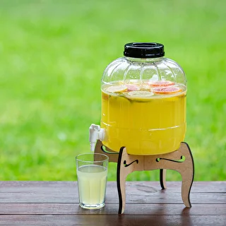 8 L shatterproof jar with tap and two-sided wooden stand – photo 18