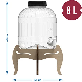 8 L shatterproof jar with tap and two-sided wooden stand – photo 12