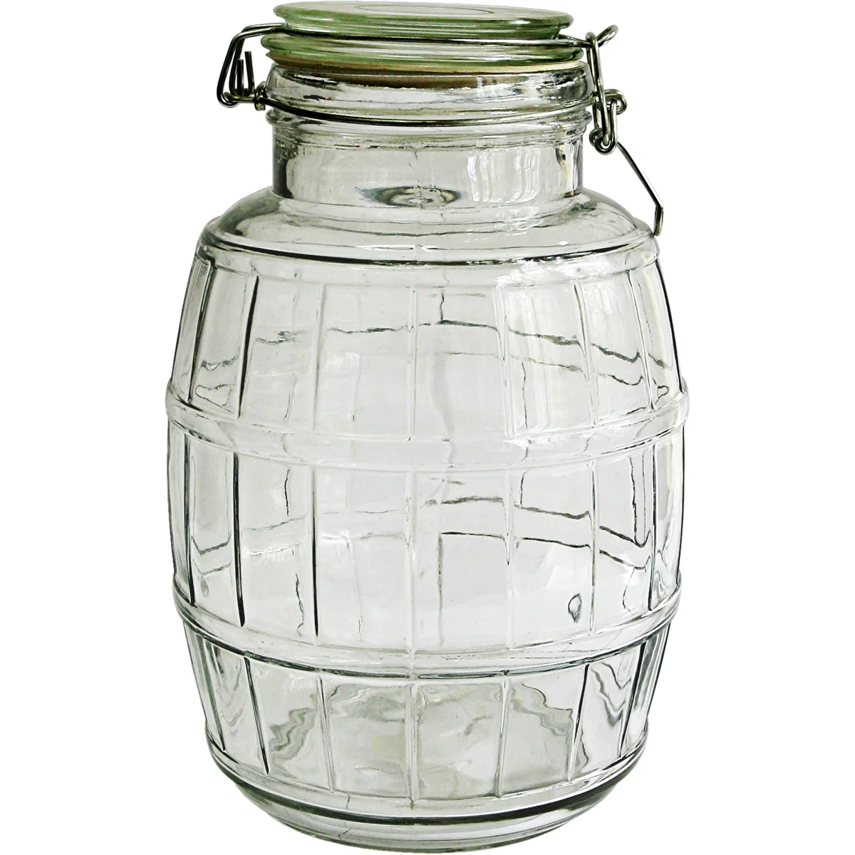 2,1 L cracker barrel glass jar with clamp lid