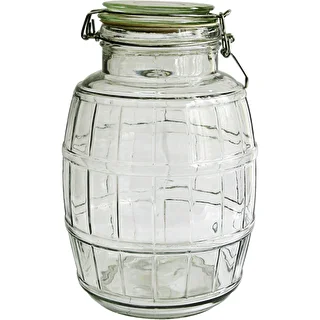 2,1 L cracker barrel glass jar with clamp lid