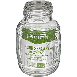 "3l ""Old"" barrel glass jar with clamp lid" – photo 3