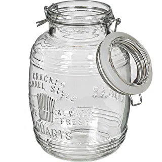 "3l ""Old"" barrel glass jar with clamp lid" – photo 4