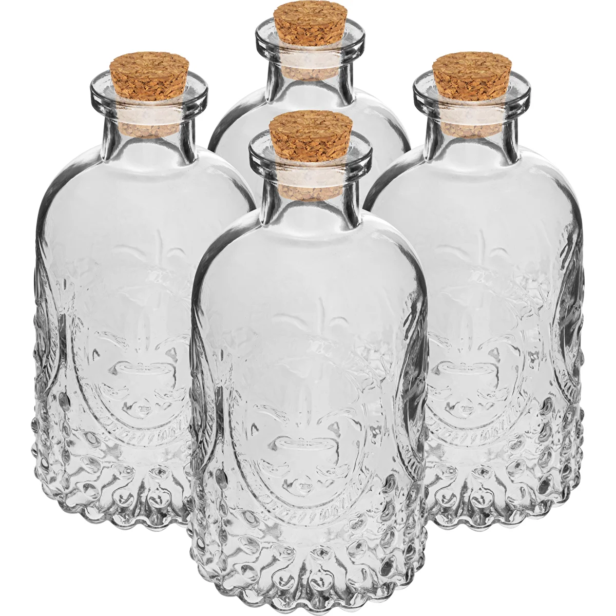 A set of bottles with corks,  240 mL - 4 pcs