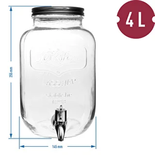Glass Beverage Dispenser with Tap - 4 L – photo 5