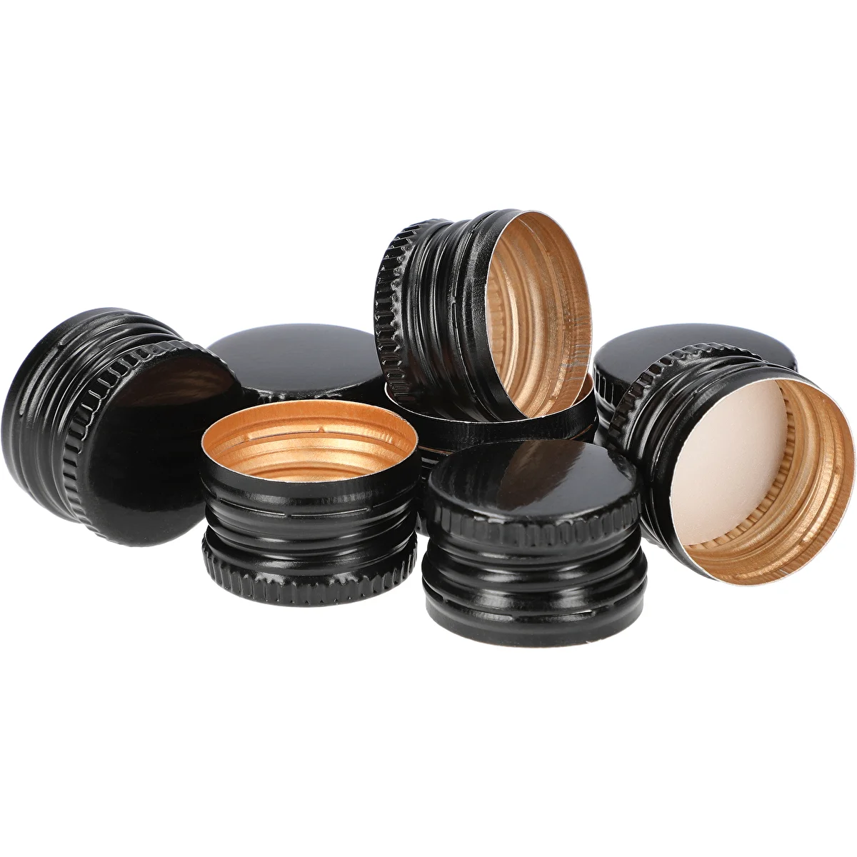 Bottle caps Ø 28/18 mm - black, 8 pcs.