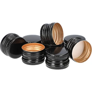 Bottle caps Ø 28/18 mm - black, 8 pcs.