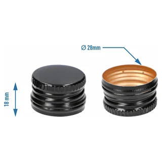 Bottle caps Ø 28/18 mm - black, 8 pcs. – photo 4