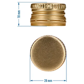 Screw cap for bottles, Ø28/18 - golden - 8 pcs – photo 4