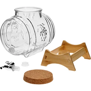 5 L glass barrel, with wide spout, cork, stand, and tap – photo 3