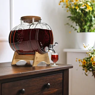 5 L glass barrel, with wide spout, cork, stand, and tap – photo 6