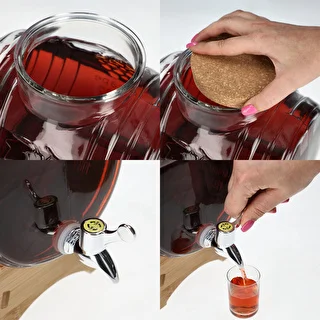 5 L glass barrel, with wide spout, cork, stand, and tap – photo 5