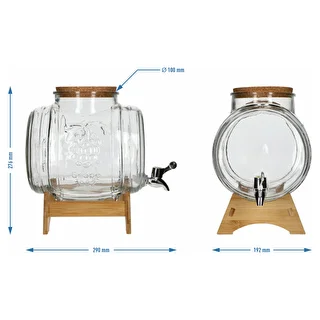 5 L glass barrel, with wide spout, cork, stand, and tap – photo 7