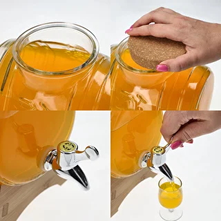 3 L glass barrel, with wide spout, cork, stand, and tap – photo 5