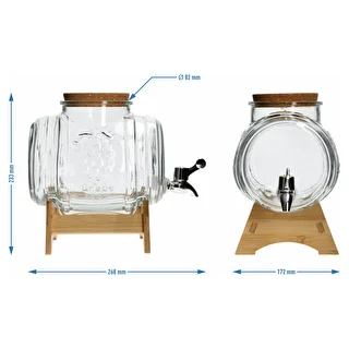 3 L glass barrel, with wide spout, cork, stand, and tap – photo 6