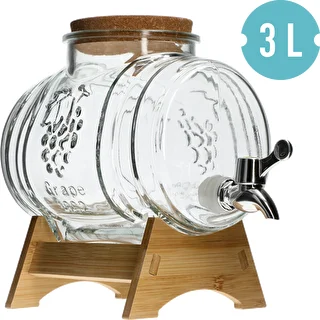 3 L glass barrel, with wide spout, cork, stand, and tap – photo 2