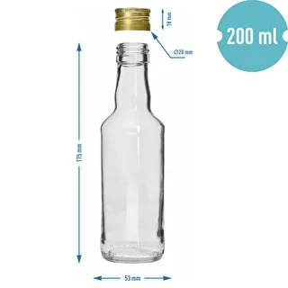 200 ml classic spirits bottle with gold 28 mm screw cap, 1 pc. – photo 5
