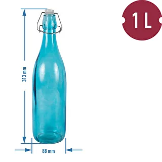 1 L glass bottle with air-tight closure - in various colours – photo 2