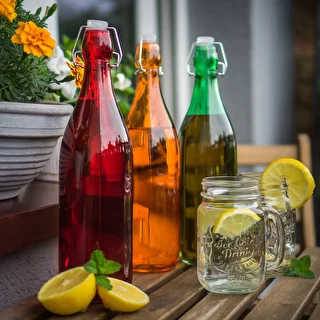1 L glass bottle with air-tight closure - in various colours – photo 4