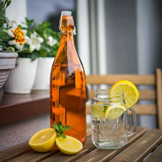 1 L glass bottle with air-tight closure - in various colours – photo 3