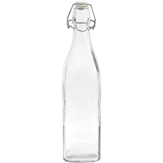 1 L Square Bottle with Airtight Swing-Top Closure