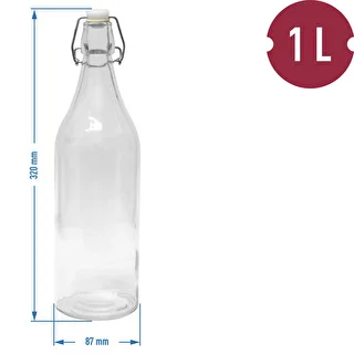 1l Round glass swing top bottle – photo 2