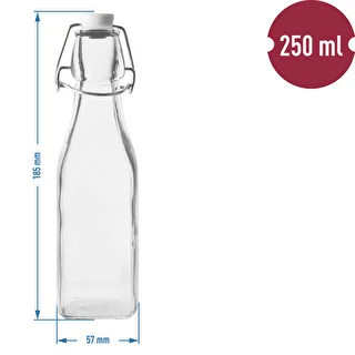 250ml Square glass swing top bottle – photo 2