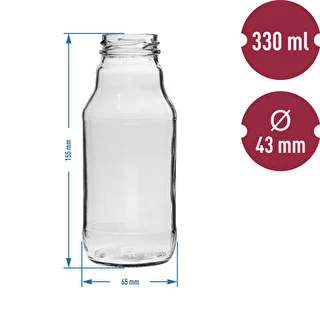 330 mL twist-off juice bottle with screw cap Ø43 - 6 pcs – photo 4