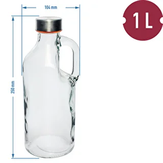 1 L glass bottle with cap and hand – photo 2