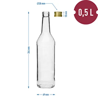 500 ml straight vodka bottle with screw caps - 8 pcs – photo 7