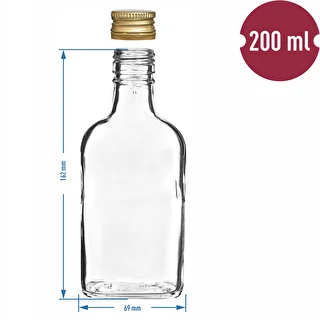 200 ml Hip flask glass bottle with screw cap , 10pcs. – photo 6