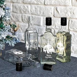 500 ml bottle with cap, “Christmas Tree Ball” print – photo 5