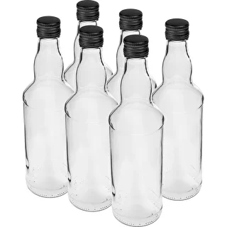 500 ml vodka bottle with black screw cap, 6 pcs.