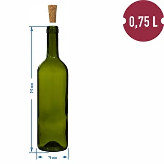 0,75 L Bordeaux glass bottle 8pcs. , olive – photo 6