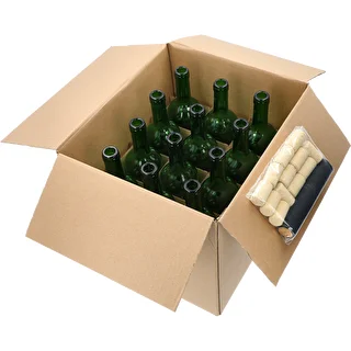 0.75 L wine bottle with corks and caps - 12 pcs – photo 1