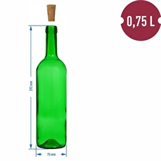 Green 0.75 L wine bottle - 8 pcs shrink-wrap pack – photo 6